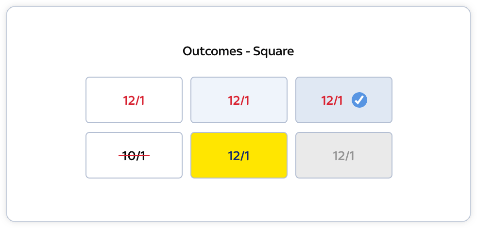 Sky Bet UI - Outcomes